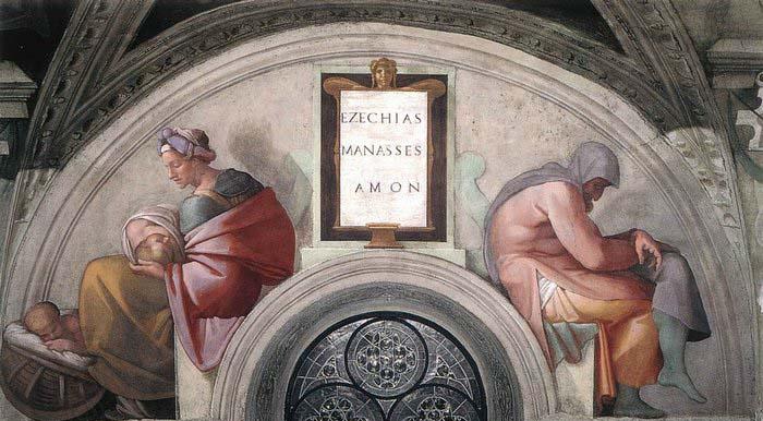 Michelangelo Buonarroti Hezekiah - Manasseh China oil painting art